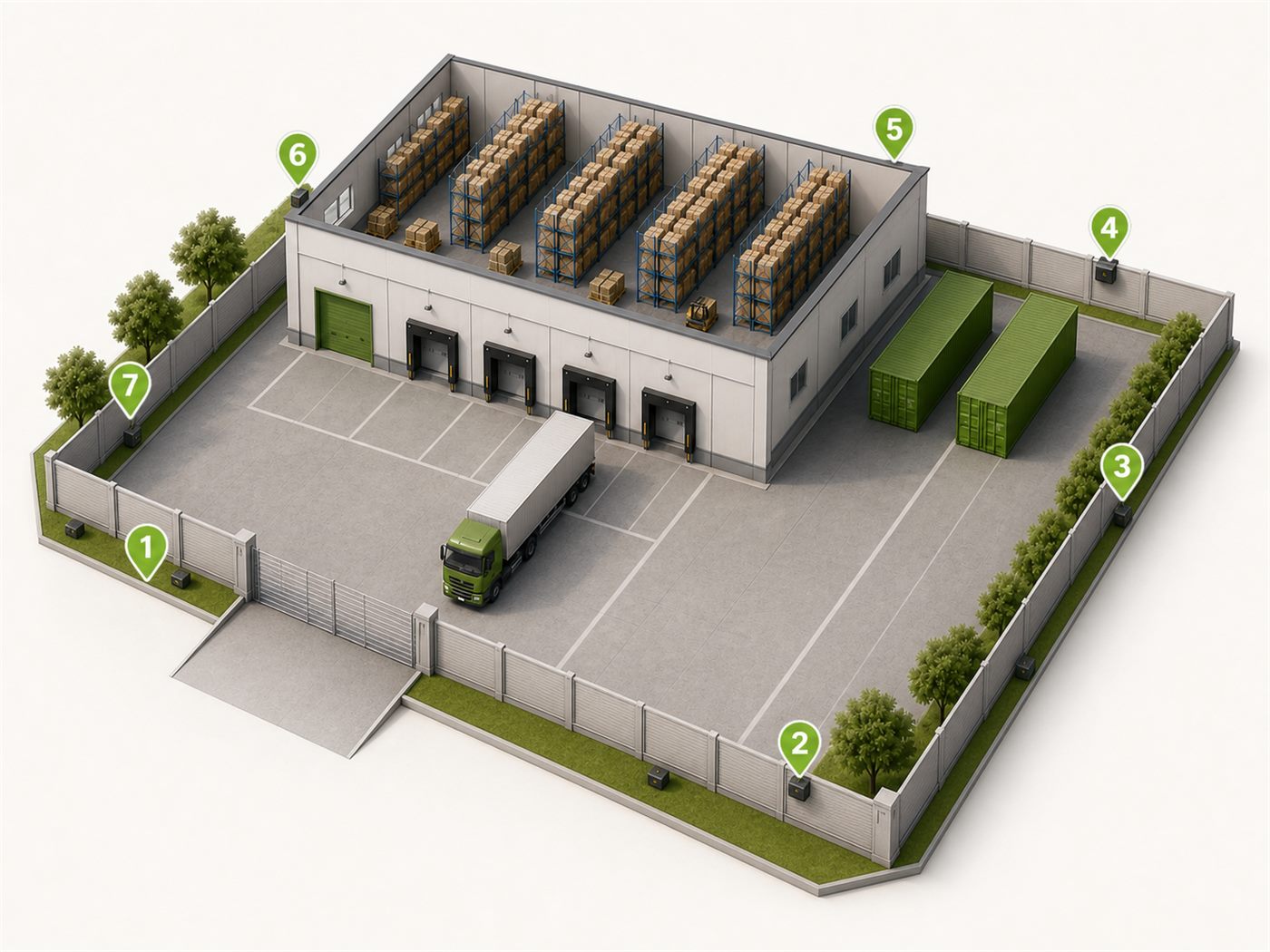 Isometric scheme of external perimeter control